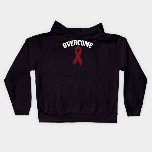 Overcome | Multiple Myeloma Cancer Kids Hoodie by jverdi28